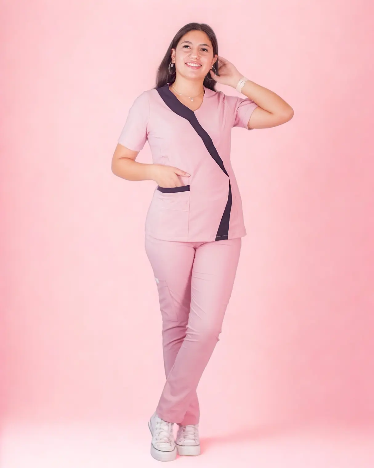 Scrub antifluido Milan color palo rosa Uniforme antifluido Milan color palo rosa