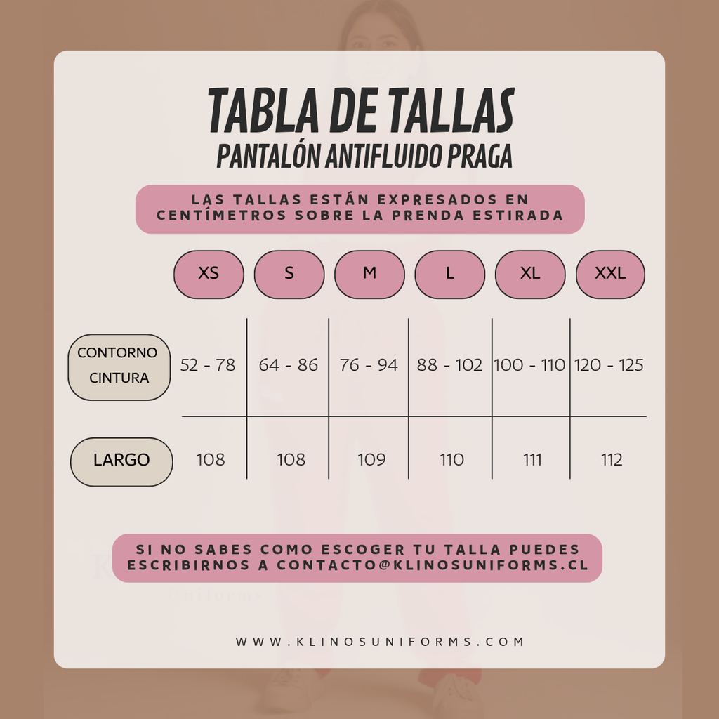 Tabla de tallas pantalón clínico Antifluido Praga.webp